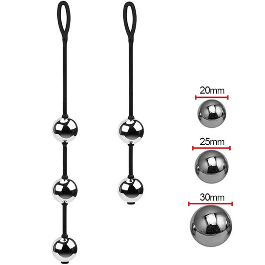 3-Size Metal Anal Beads & Kegel Exerciser – Luxury Set for Women